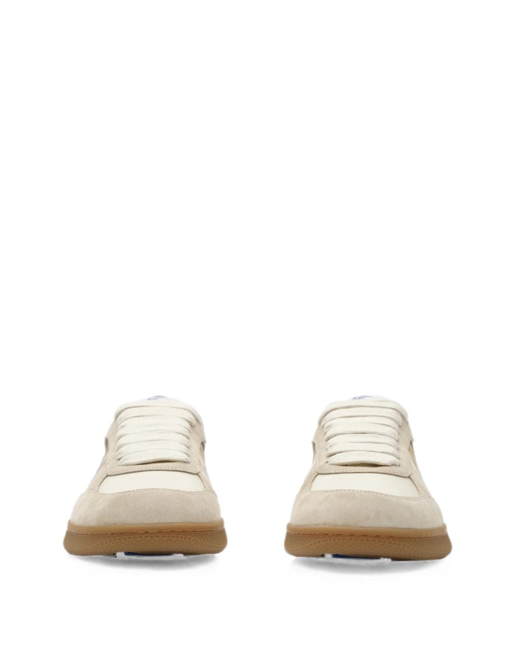 Burberry White Terrace Leather And Check Sneakers for men