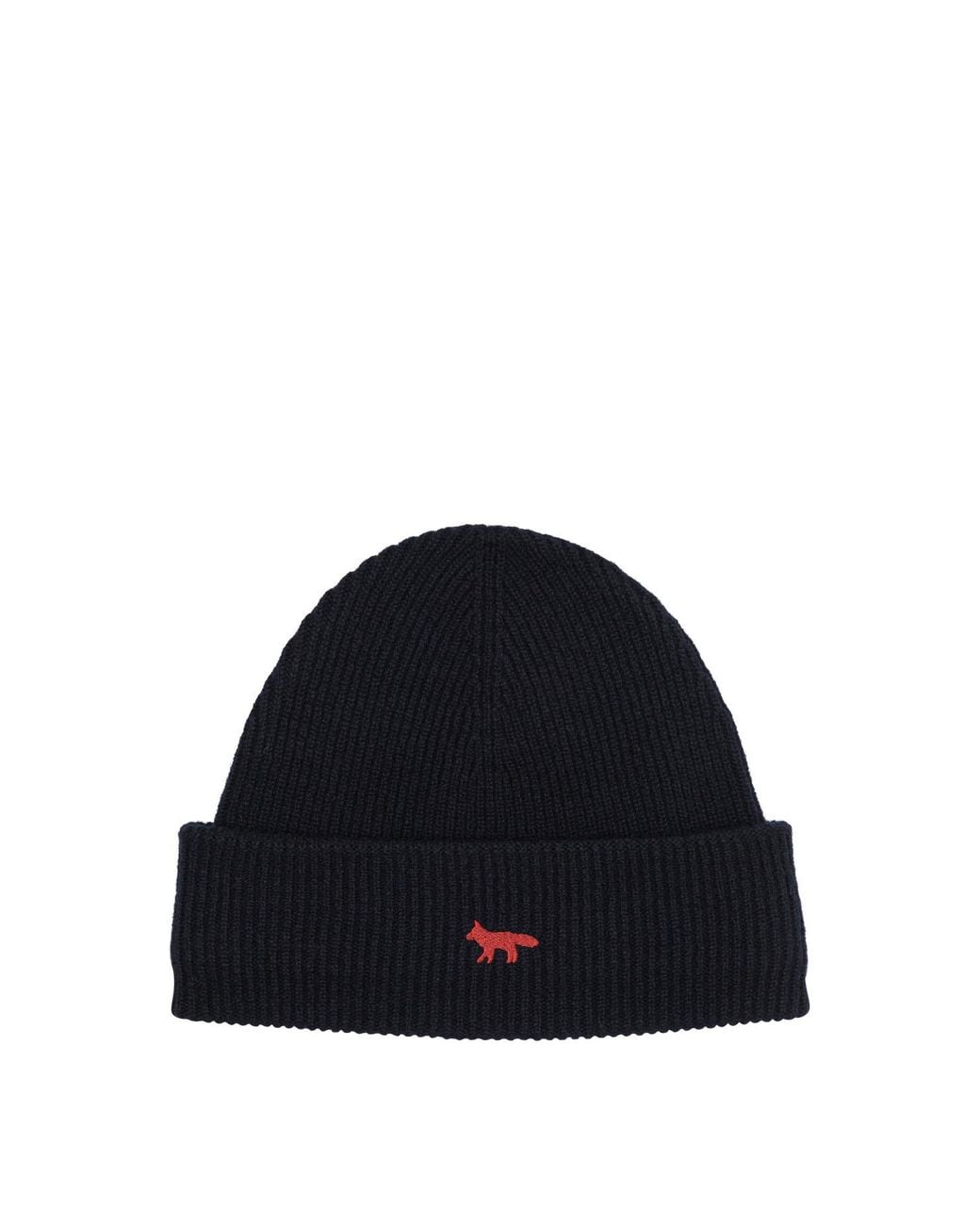 Maison Kitsuné Blue Maison Kitsuné "Profile Fox" Beanie for men