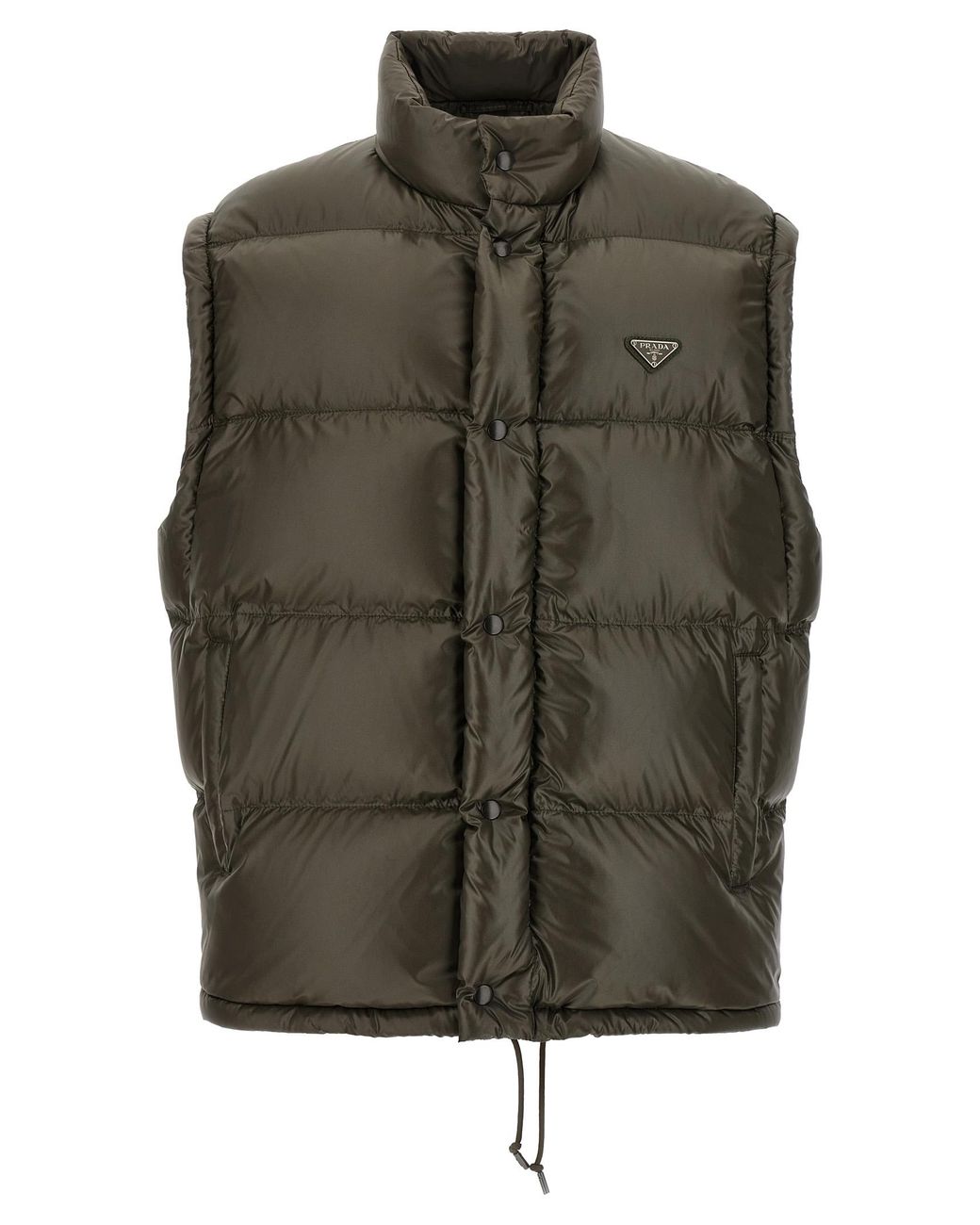 Prada Green Recycled Polyamide Full-Length Jacket for men