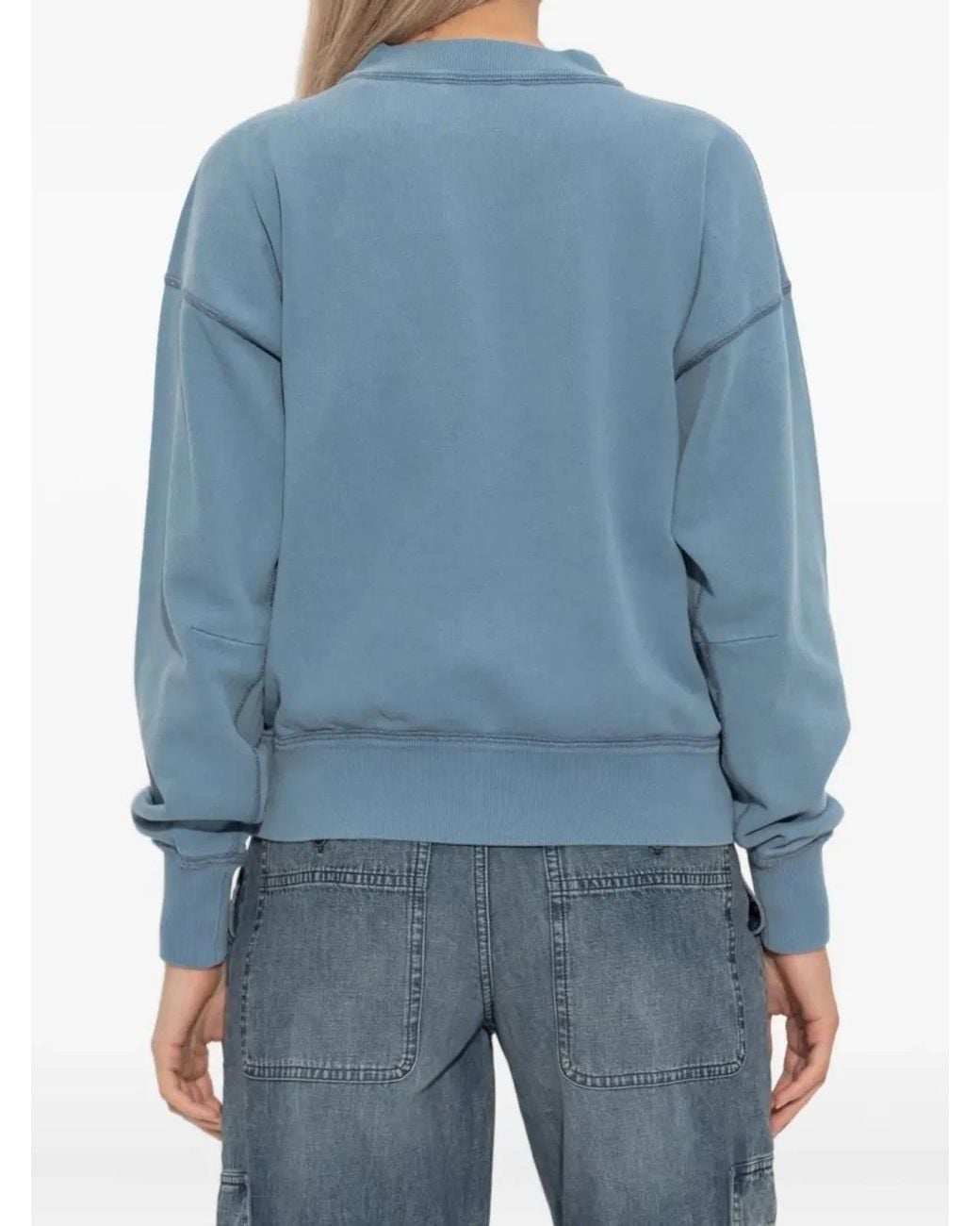 Isabel Marant Blue Slate Ecru Cotton Jersey