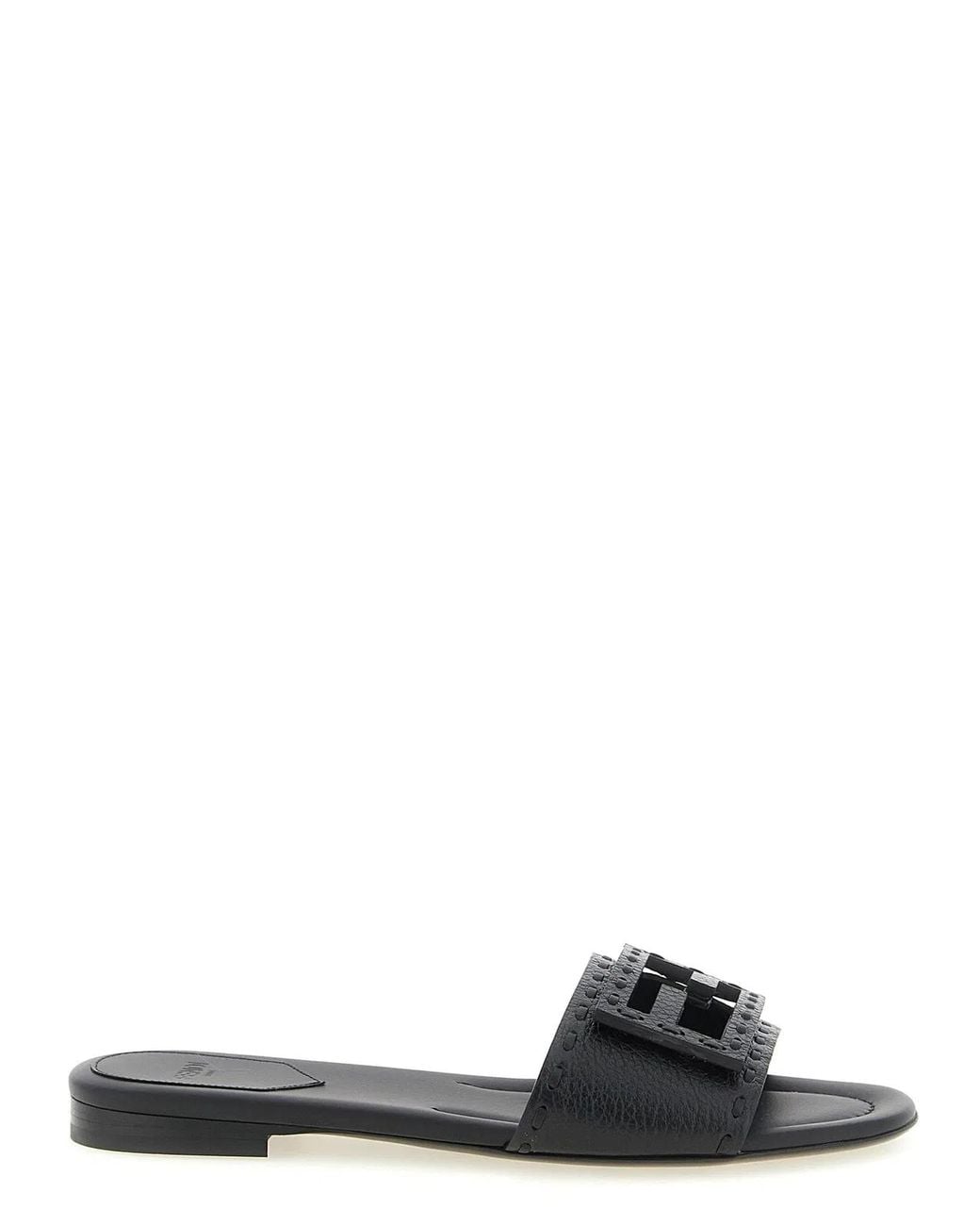 Fendi Black 'Baguette' Slides