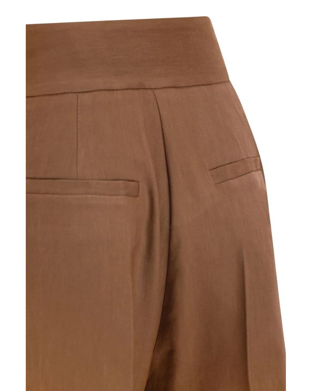 Elisabetta Franchi Brown Tailored High-Waisted Shorts With-Tone Logo Buttons