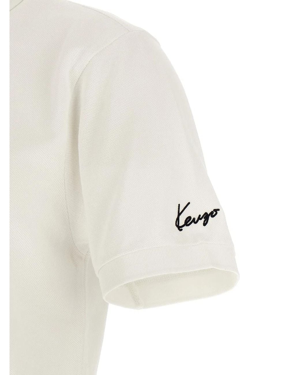 KENZO White Happy Tiger' Polo Shirt for men