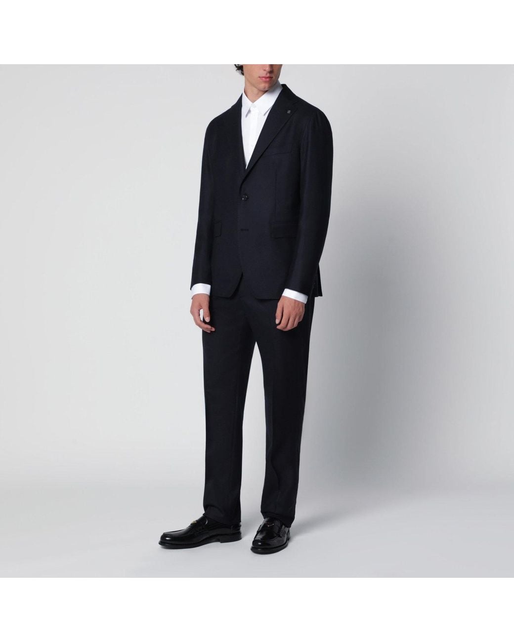 Tagliatore Black Singlebreasted Wool Suit for men