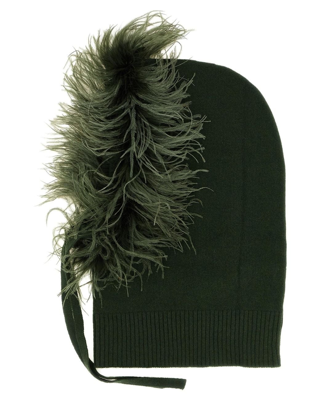 P.A.R.O.S.H. Green P.A.R.O.S.H. Balaclava With Feathers