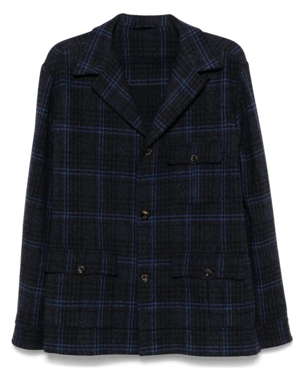 Finamore 1925 Blue Wool Single-Breasted Jacket for men