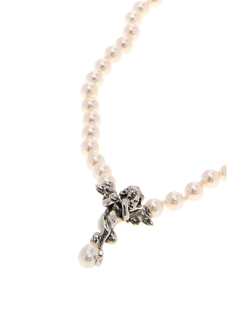Vivienne Westwood White Putti Pearl Necklace