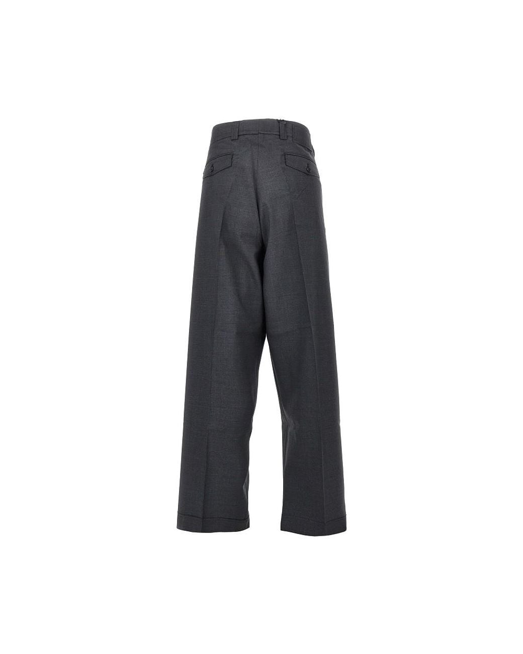 mfpen Gray Patch Tropical Wool Pants for men