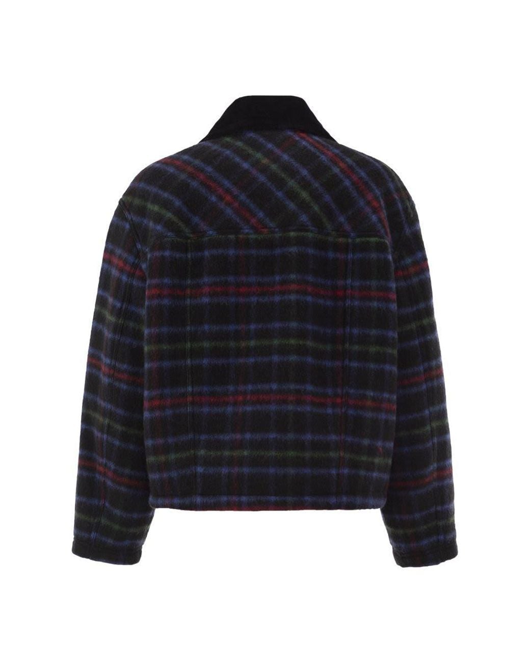 Fay Black Checked Wool-Blend Jacket With Hook Fastenings