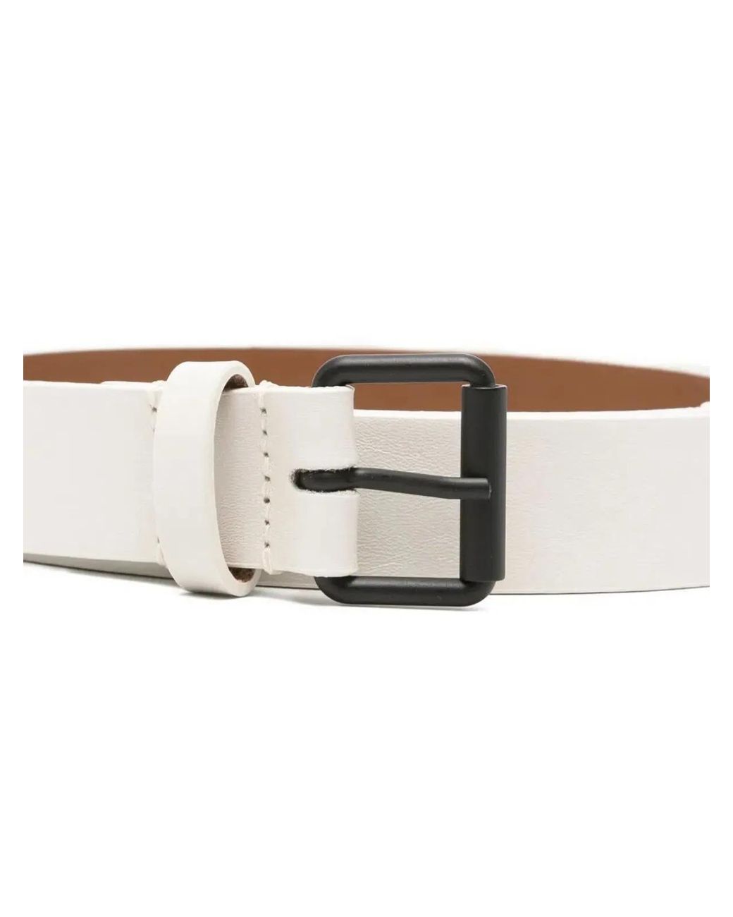 Sofie D ́hoore White "Varnia" Leather Wide Belt Mm 25