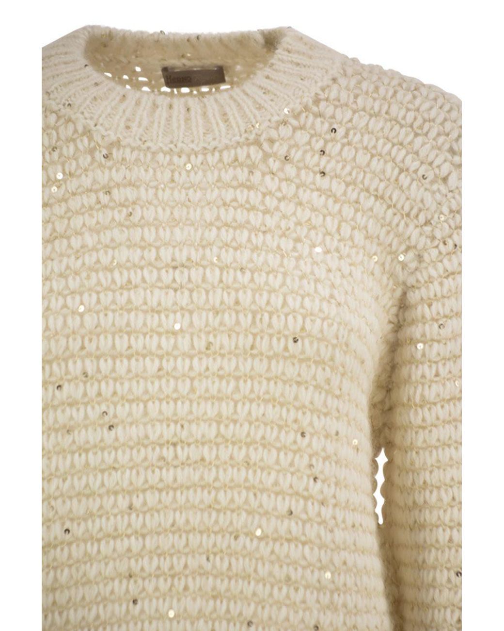 Herno Natural Alpaca-Blend Jumper With Sequins
