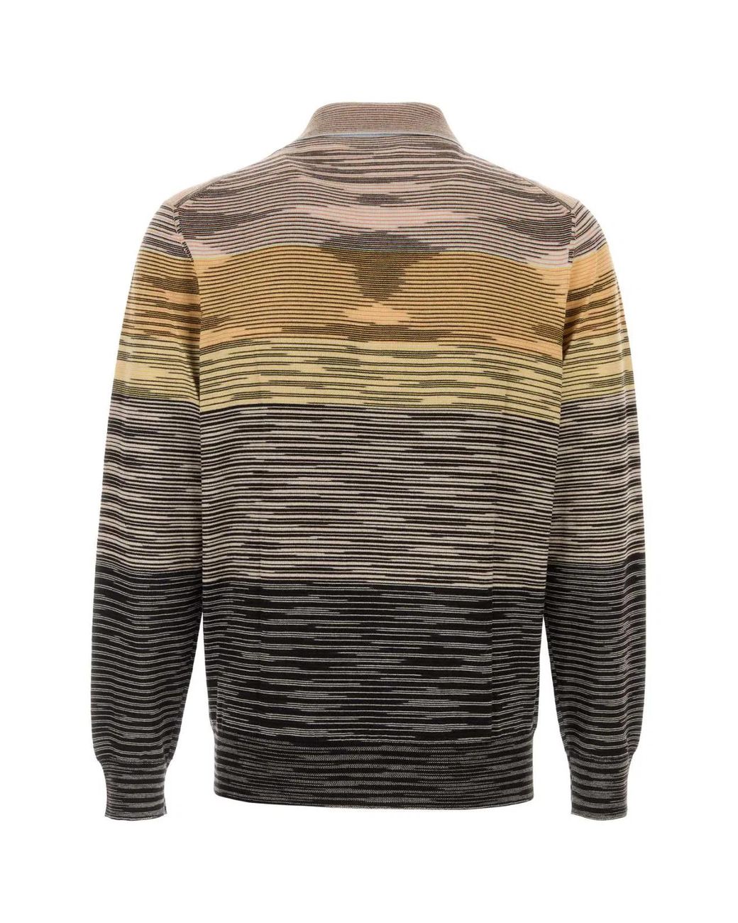 Missoni Gray Embroidered Wool Polo Shirt for men
