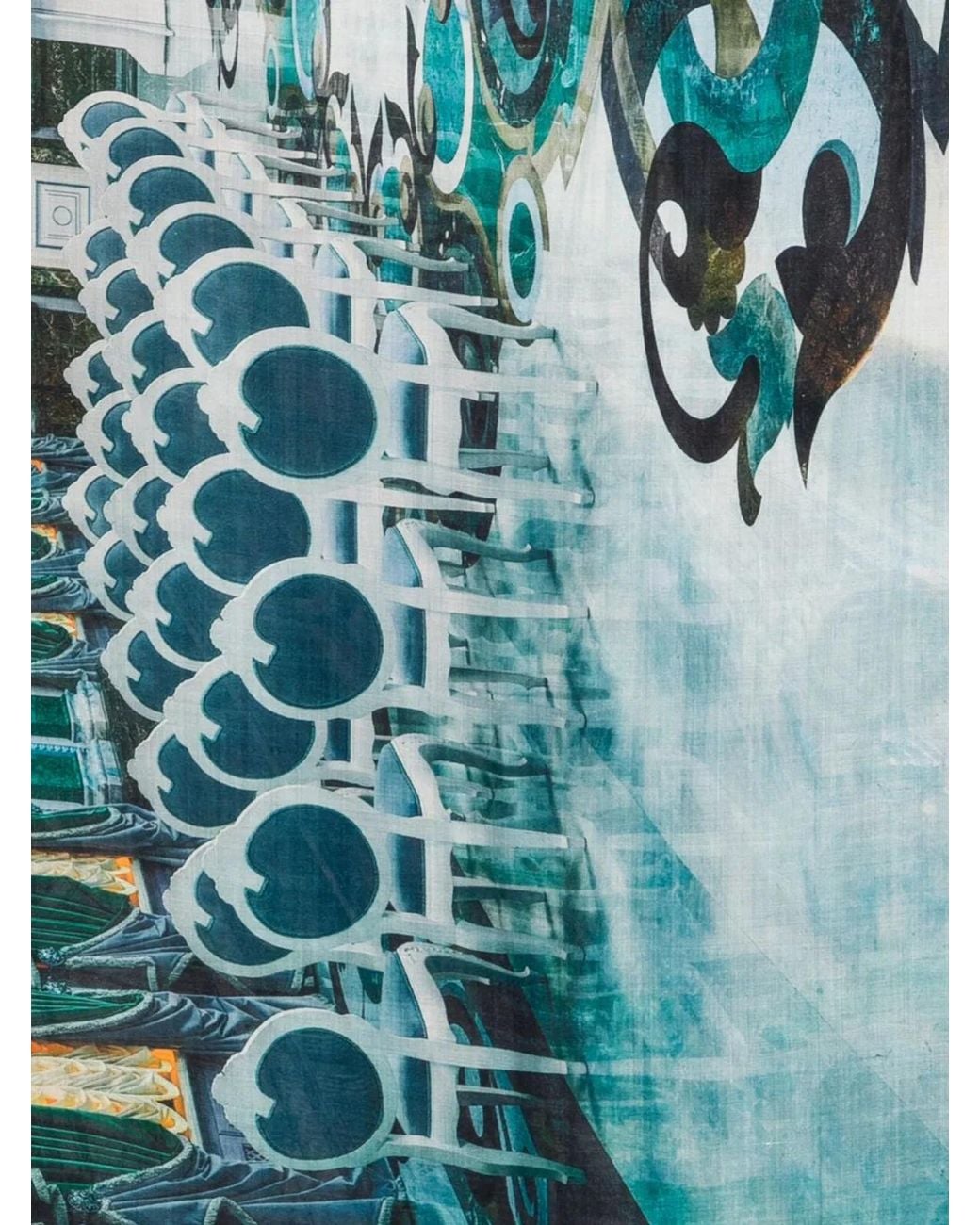 Faliero Sarti Blue Palazzo Mariinskyi Silk Stole