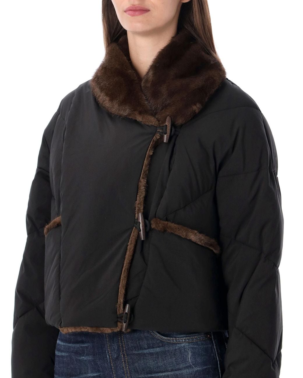Urbancode Black Short Puffer Faux Fur
