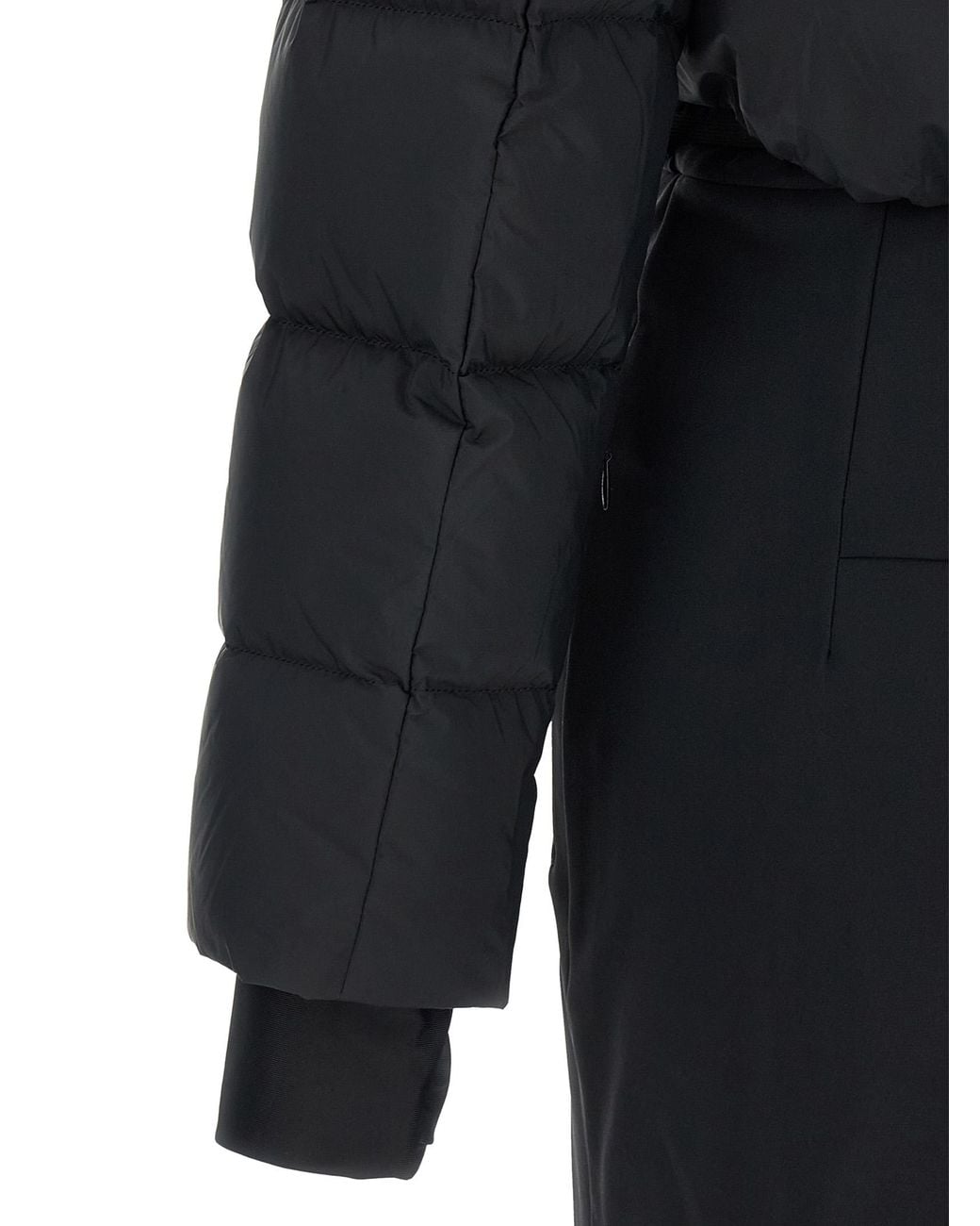 Yves Salomon Black Ski Suit Hood Lined