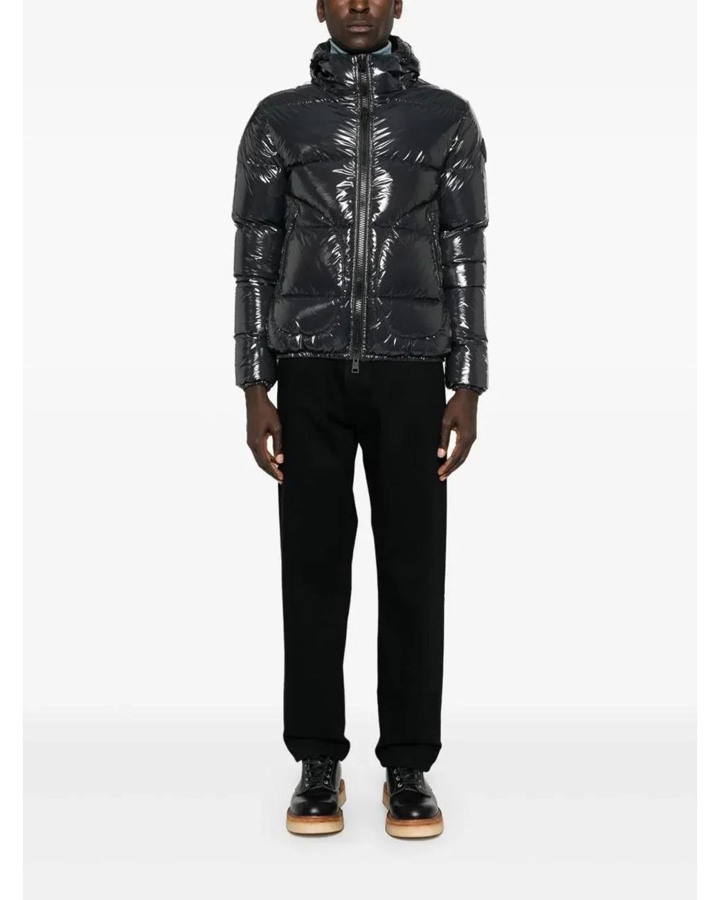 Herno Black Padded Jacket With Hood for men