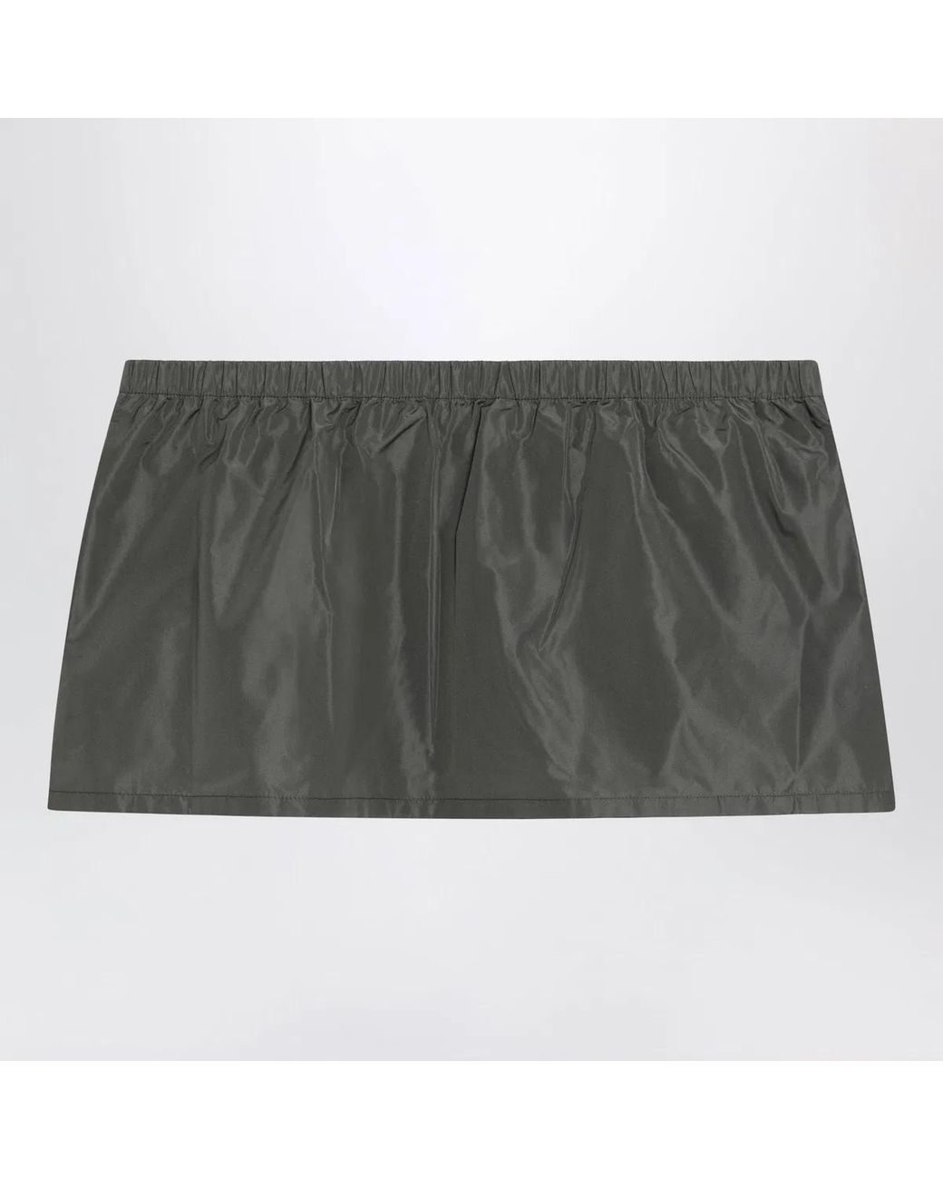 Miu Miu Gray Tela Tec Miniskirt With Front Pocket