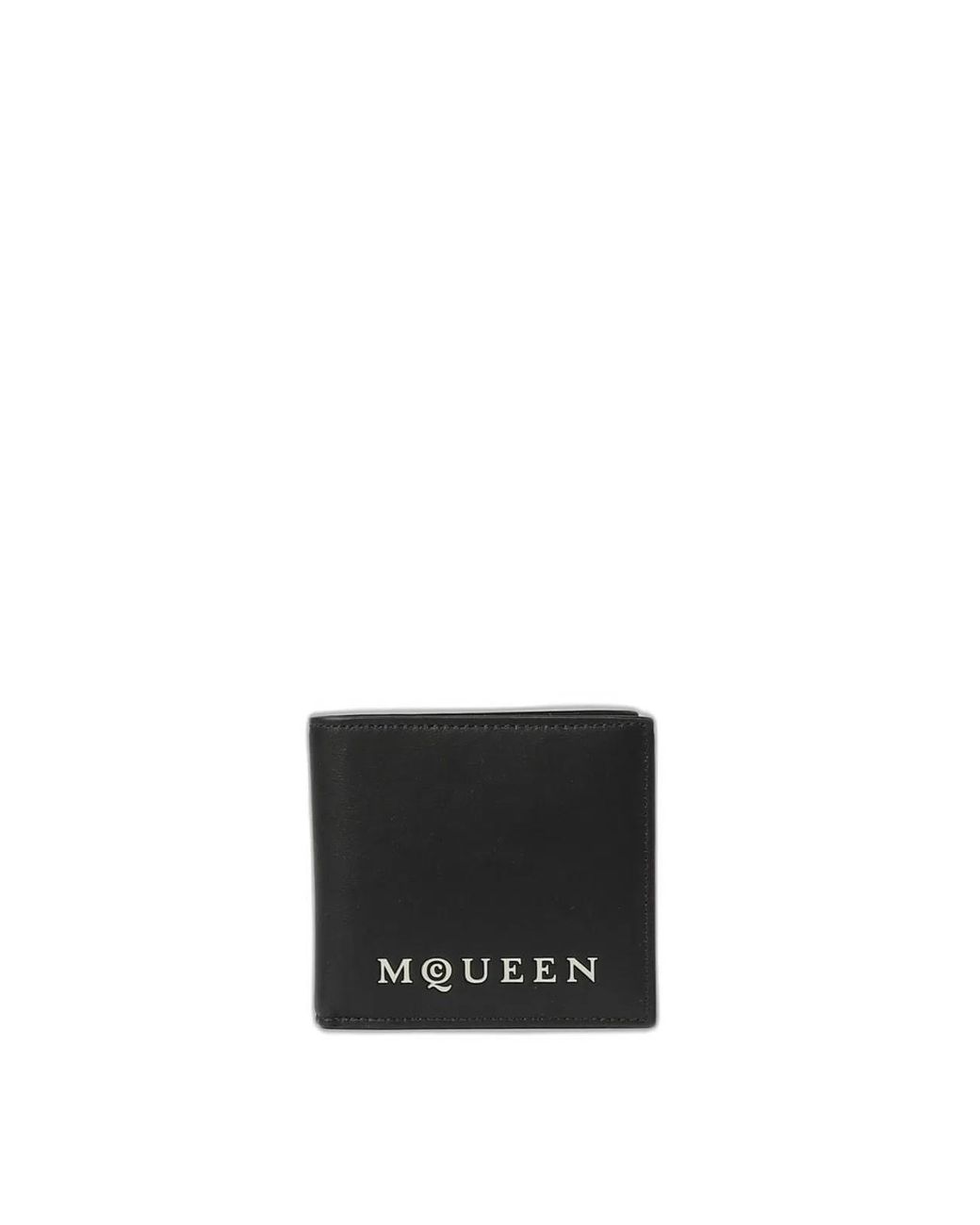 McQueen White Mcqueen Bi Fold Cc Card Holder for men