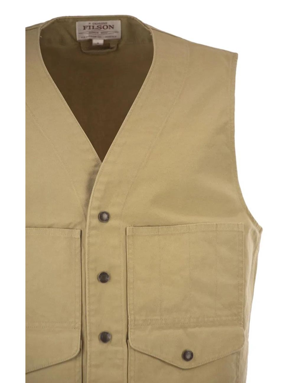 Filson Natural Cotton Utility Vest With Patch Pockets for men