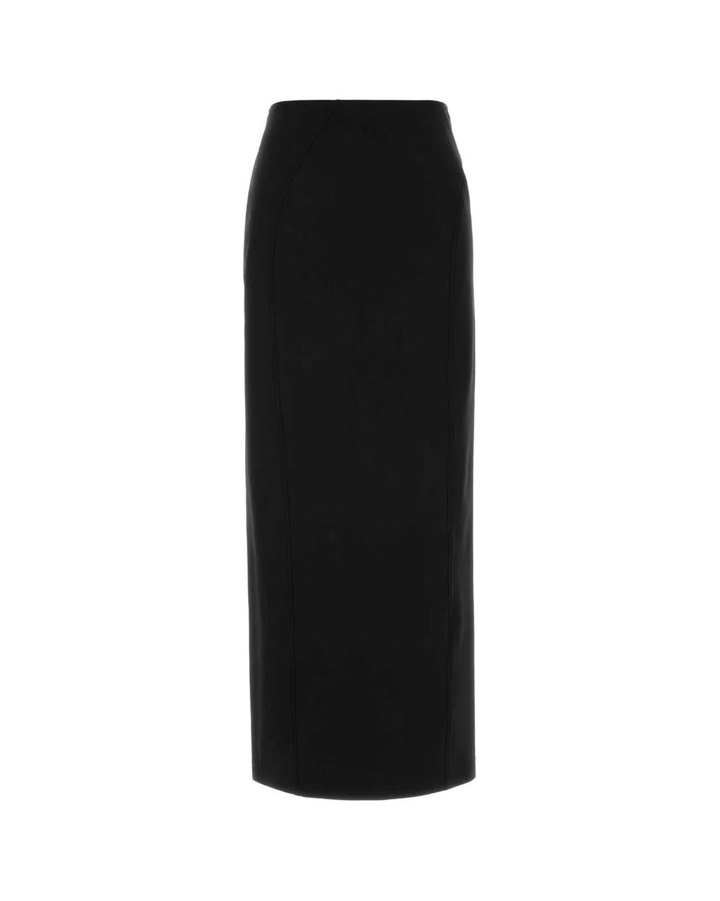 Jil Sander Black Stretch Wool Blend Skirt
