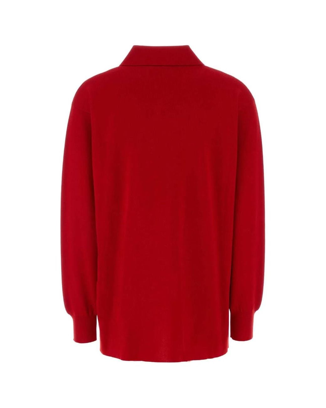 Loewe Red Stretch Cashmere Blend Polo Shirt