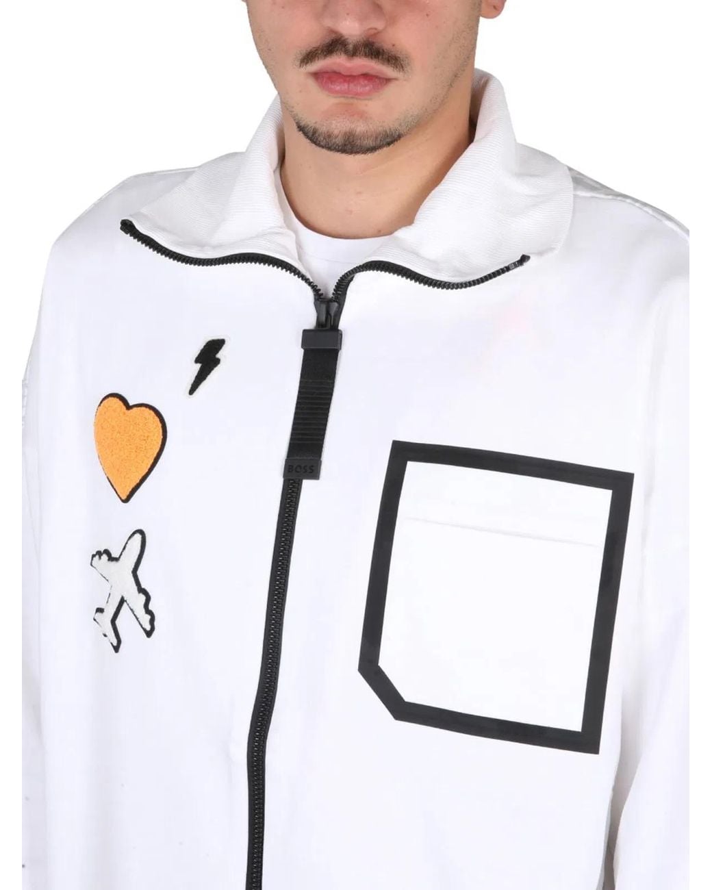 Boss White Sweatshirt With Logo for men