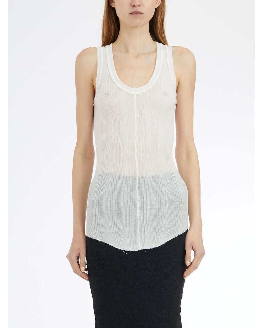 Marc Le Bihan White Cotton Tank Top