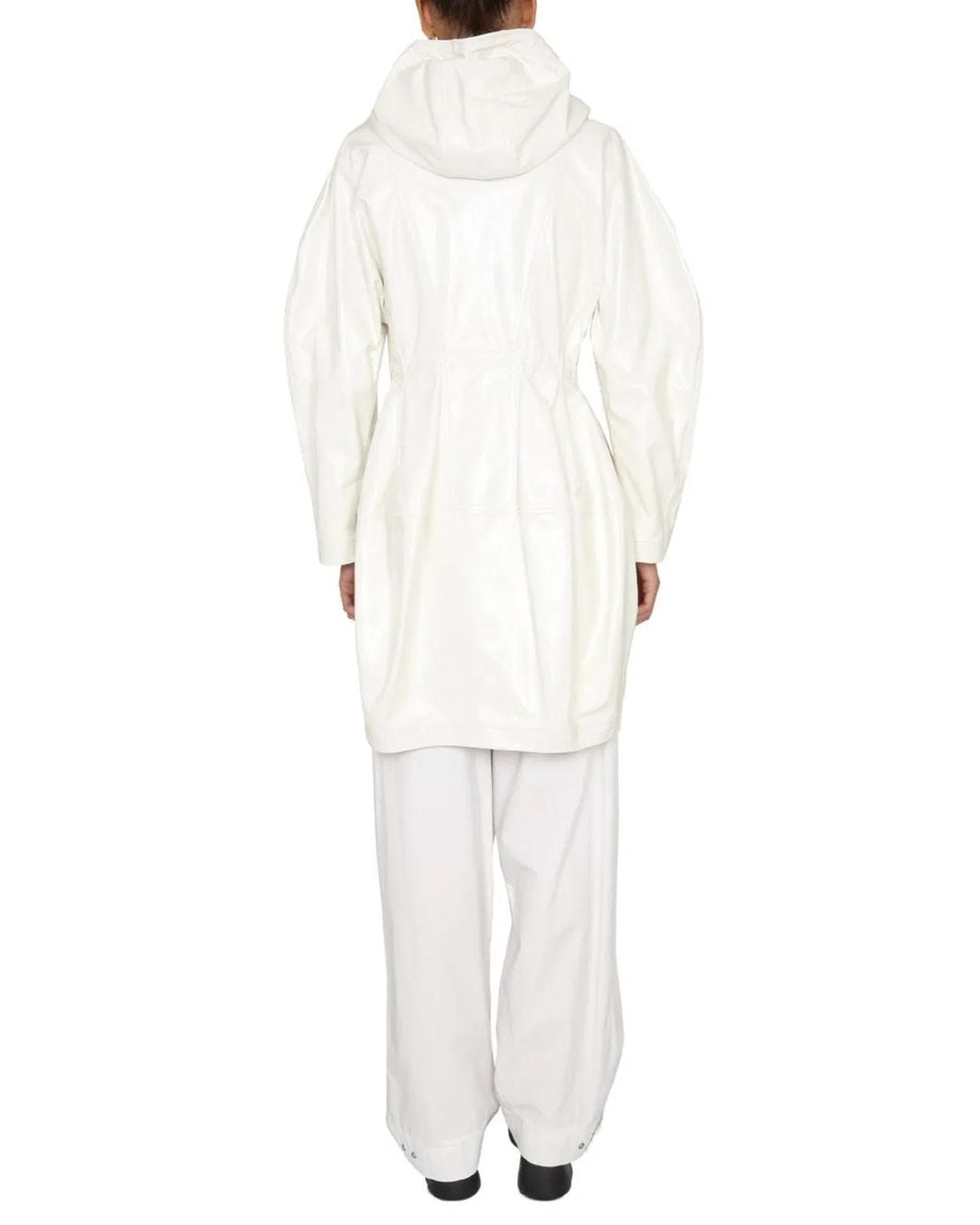 Bottega Veneta White Bottega Veneta Hooded Raincoat