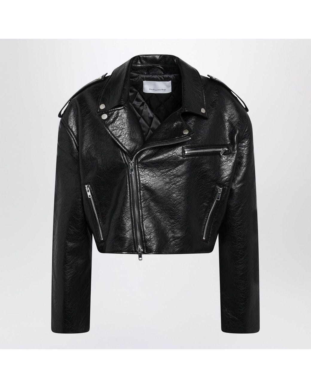 Frankie Shop Black Cropped Biker Jacket