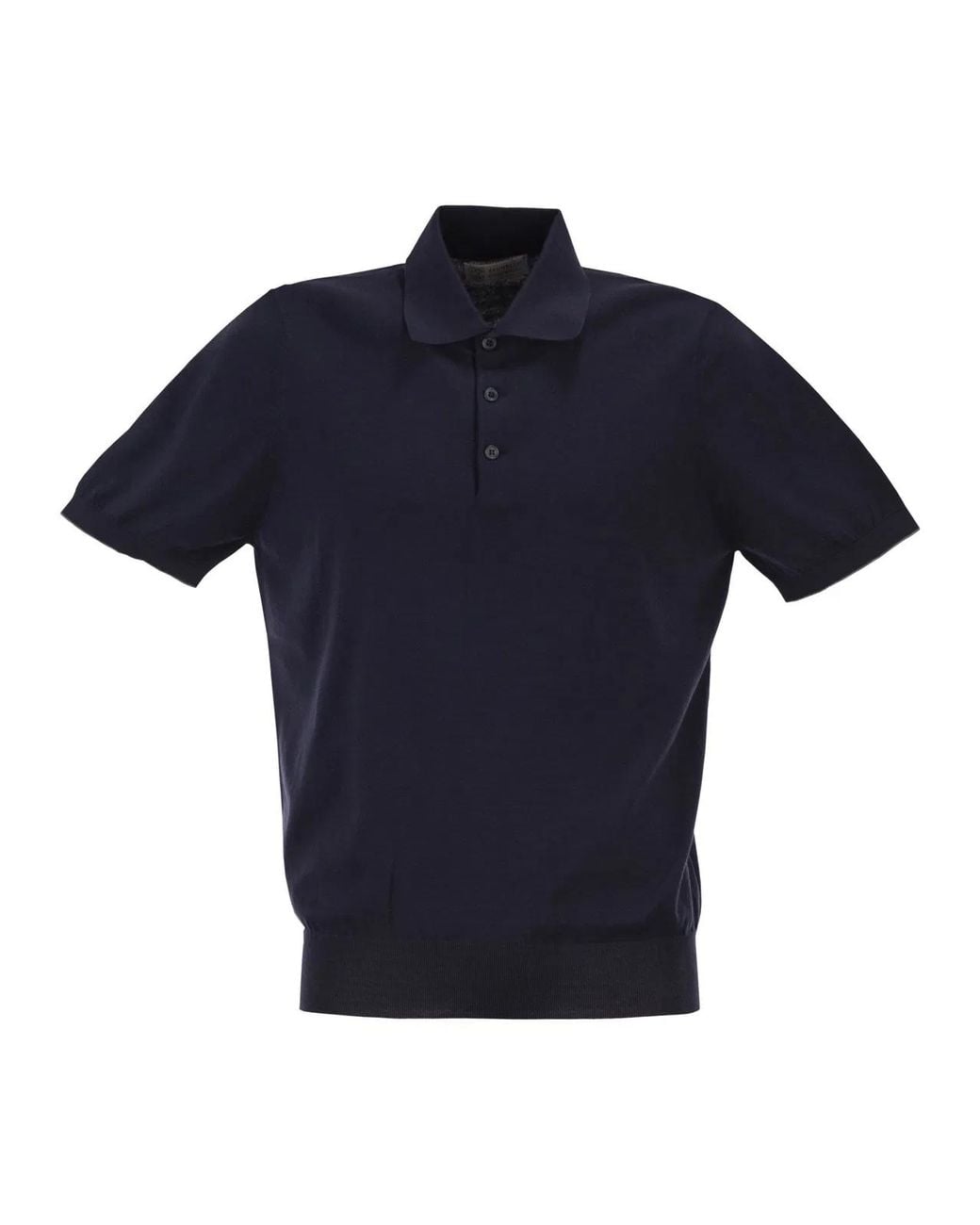 Brunello Cucinelli Blue Lightweight Cotton Knit Polo Shirt for men