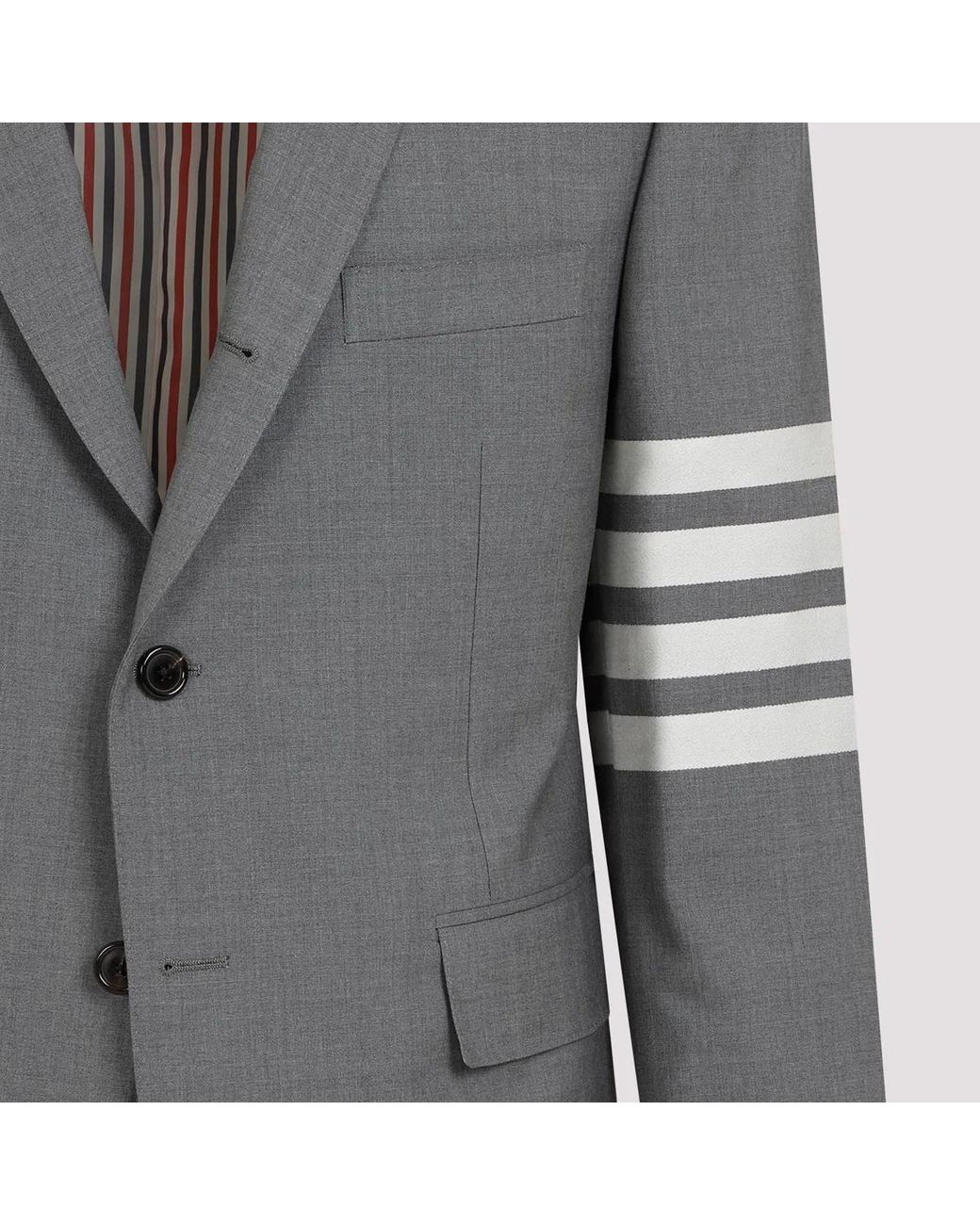 Thom Browne Gray Wool Jacket, Stylish And Warm for men