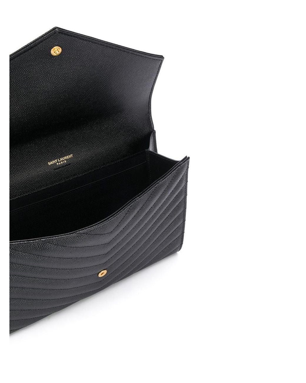 Saint Laurent Black Leather Clutch