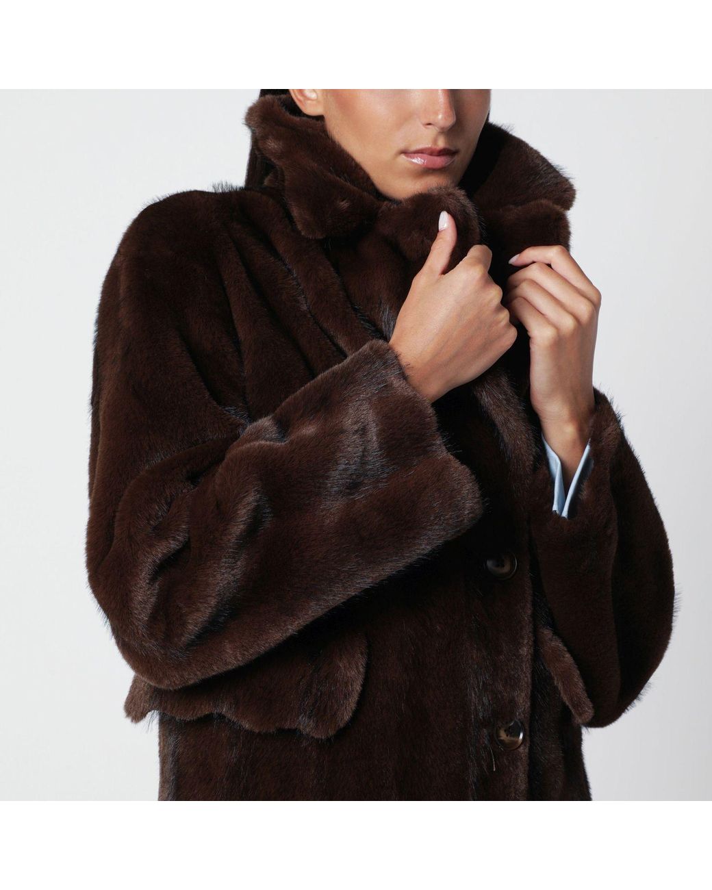 SWD by S.w.o.r.d. Black Dark Faux Fur Coat