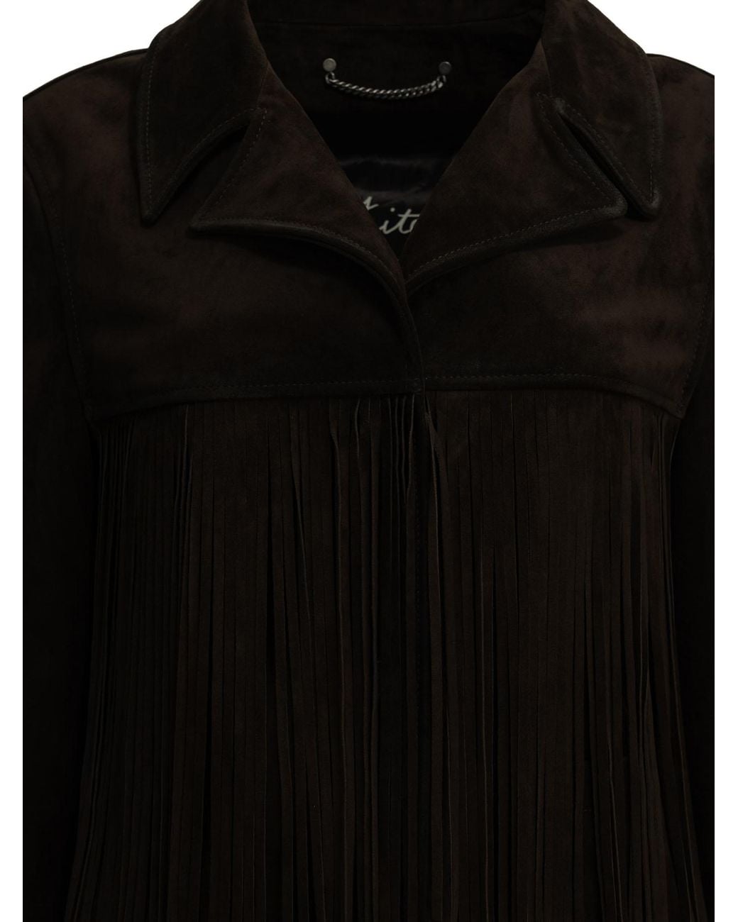 Golden Goose Deluxe Brand Black Fringed Leather Jacket