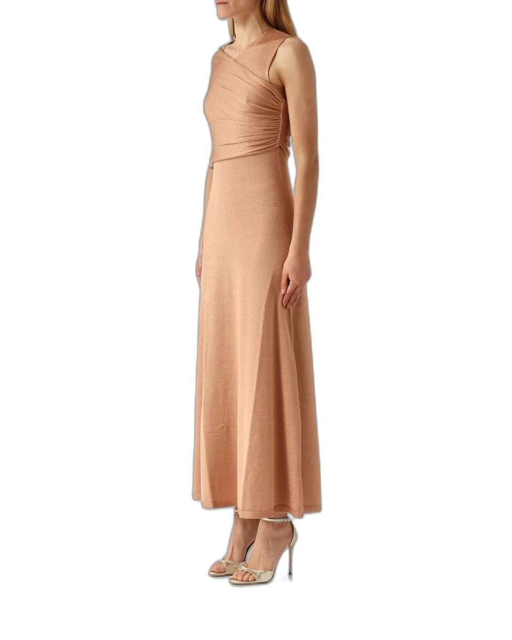 Twinset Natural Dark Rose Pearl Silk Dress
