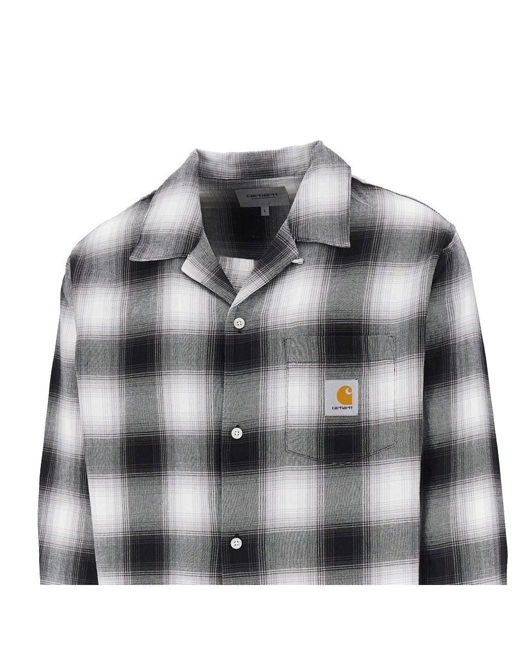Carhartt Gray Tyers Check Cotton Shirt for men