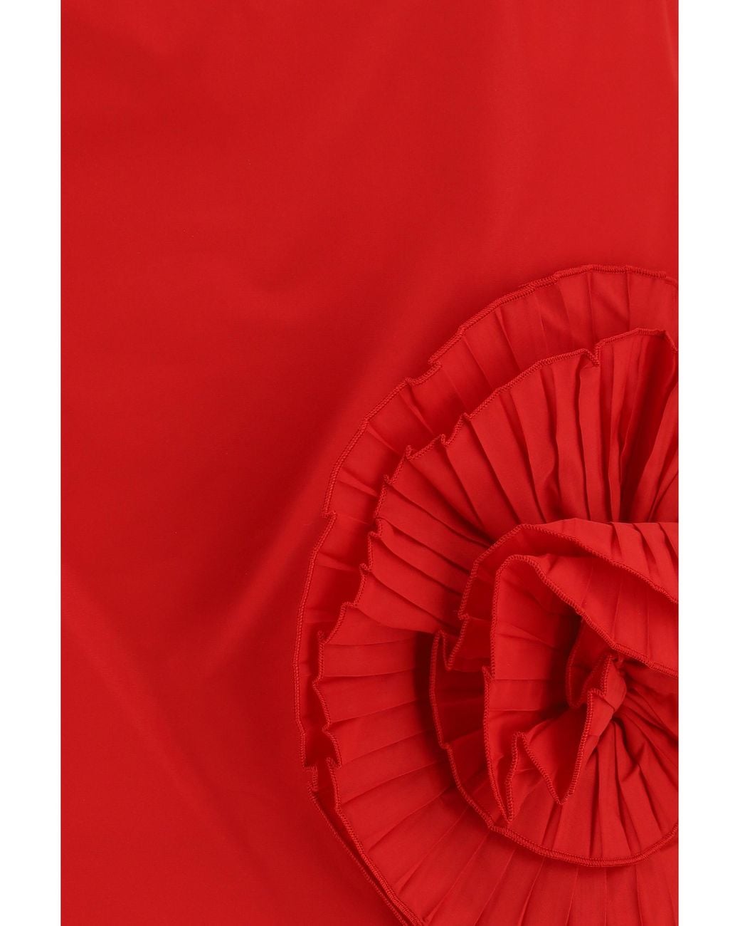 Blumarine Red Crepe Mini Skirt With Floral Appliqué