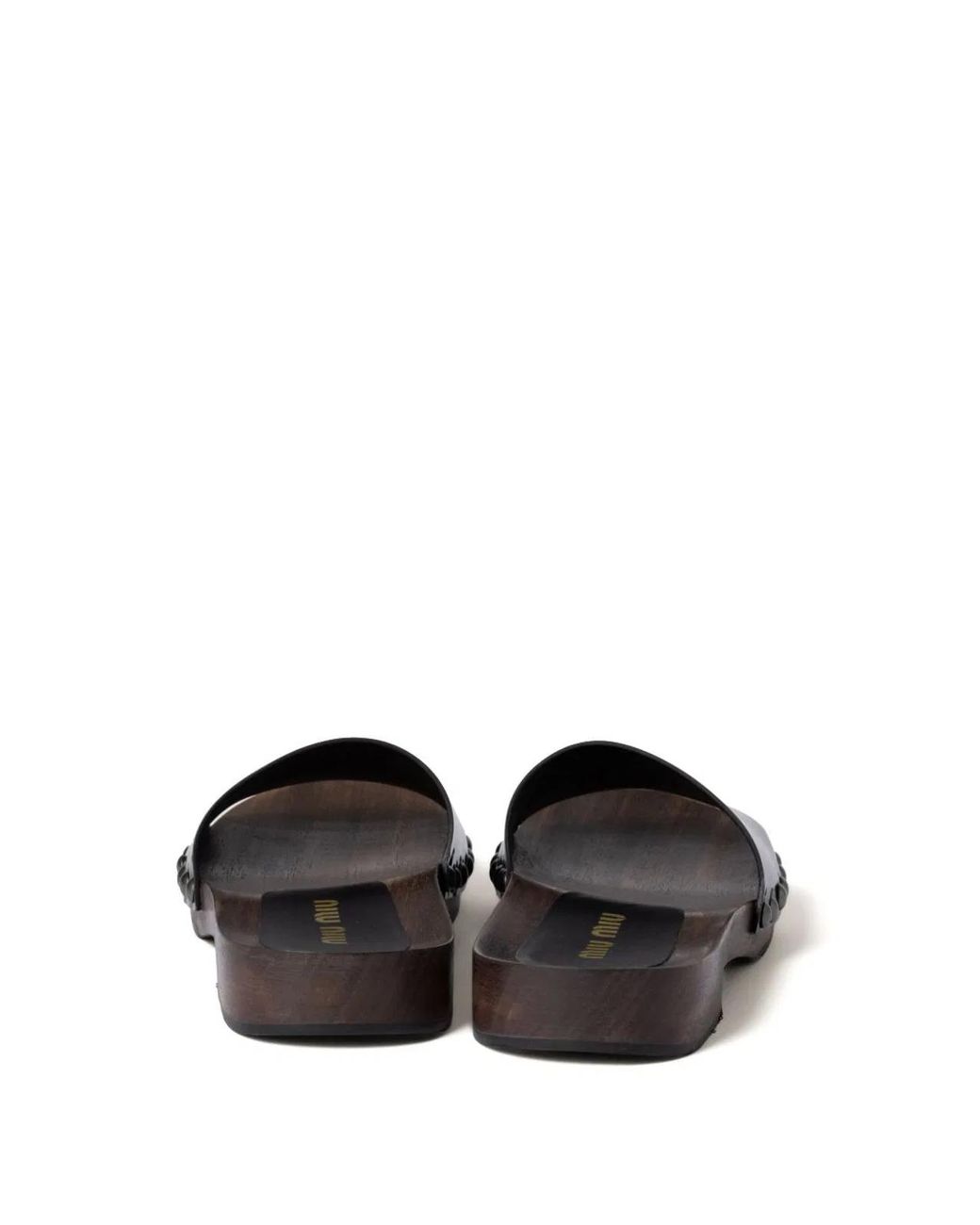 Miu Miu Black Leather Clogs