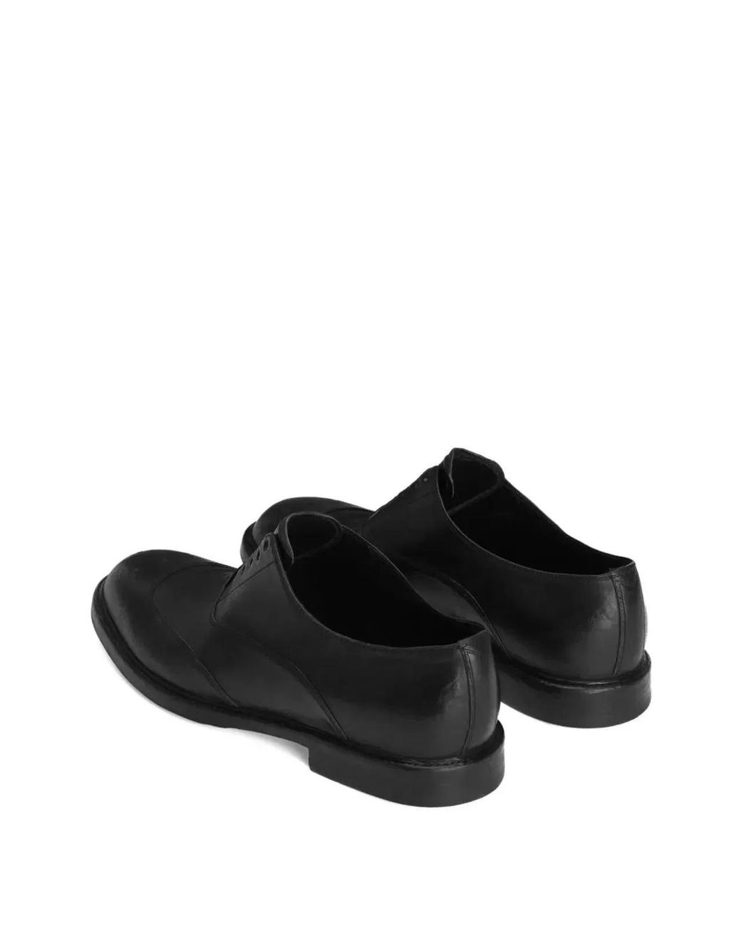 Dolce & Gabbana Black Dolce & Gabbana Leather Flat Shoes for men