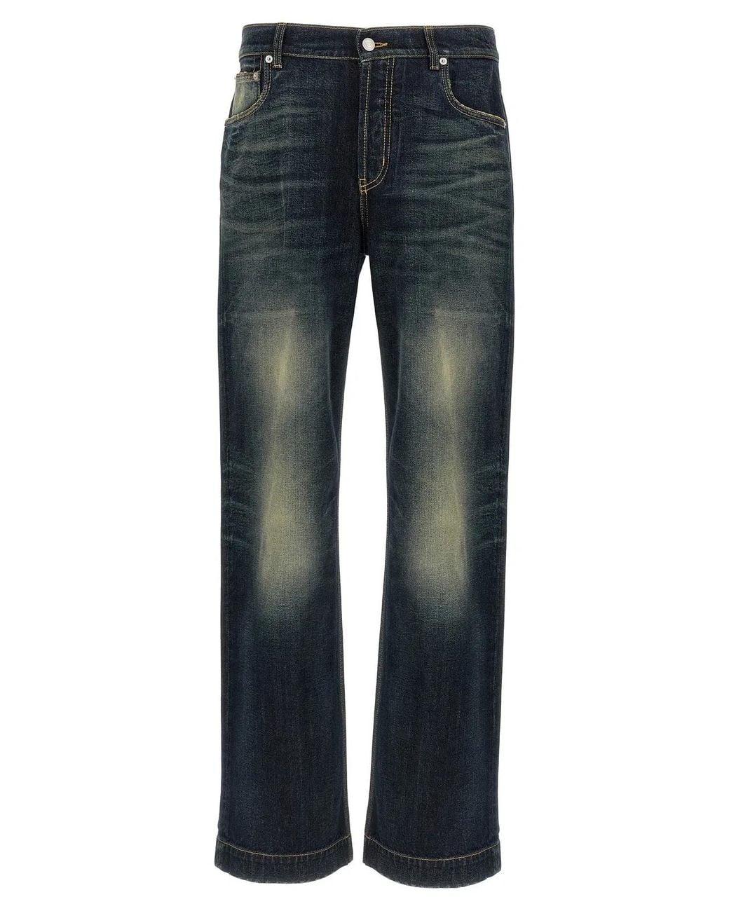 McQueen Blue Wide Leg Jeans for men