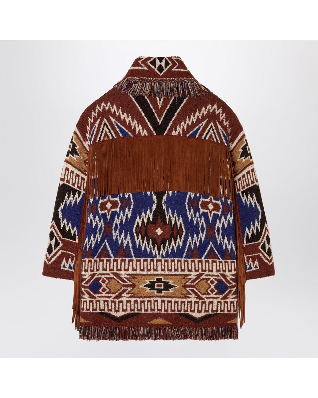Alanui Blue Amazing Journey Virgin Wool Cardigan
