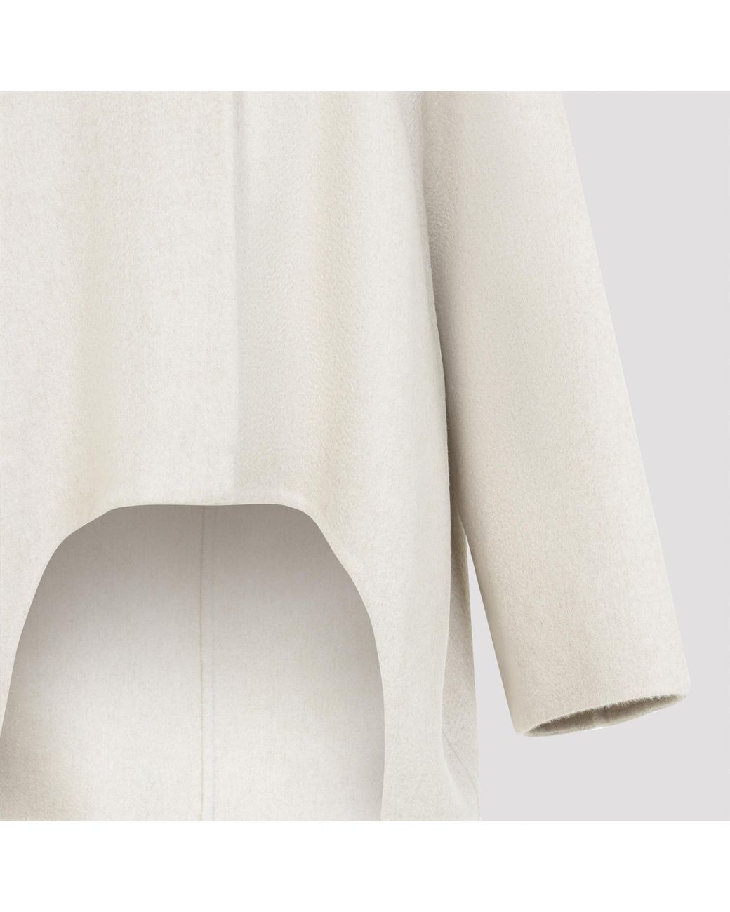 Alaïa Natural Alaia Asymmetric Double Face Cashmere Coat