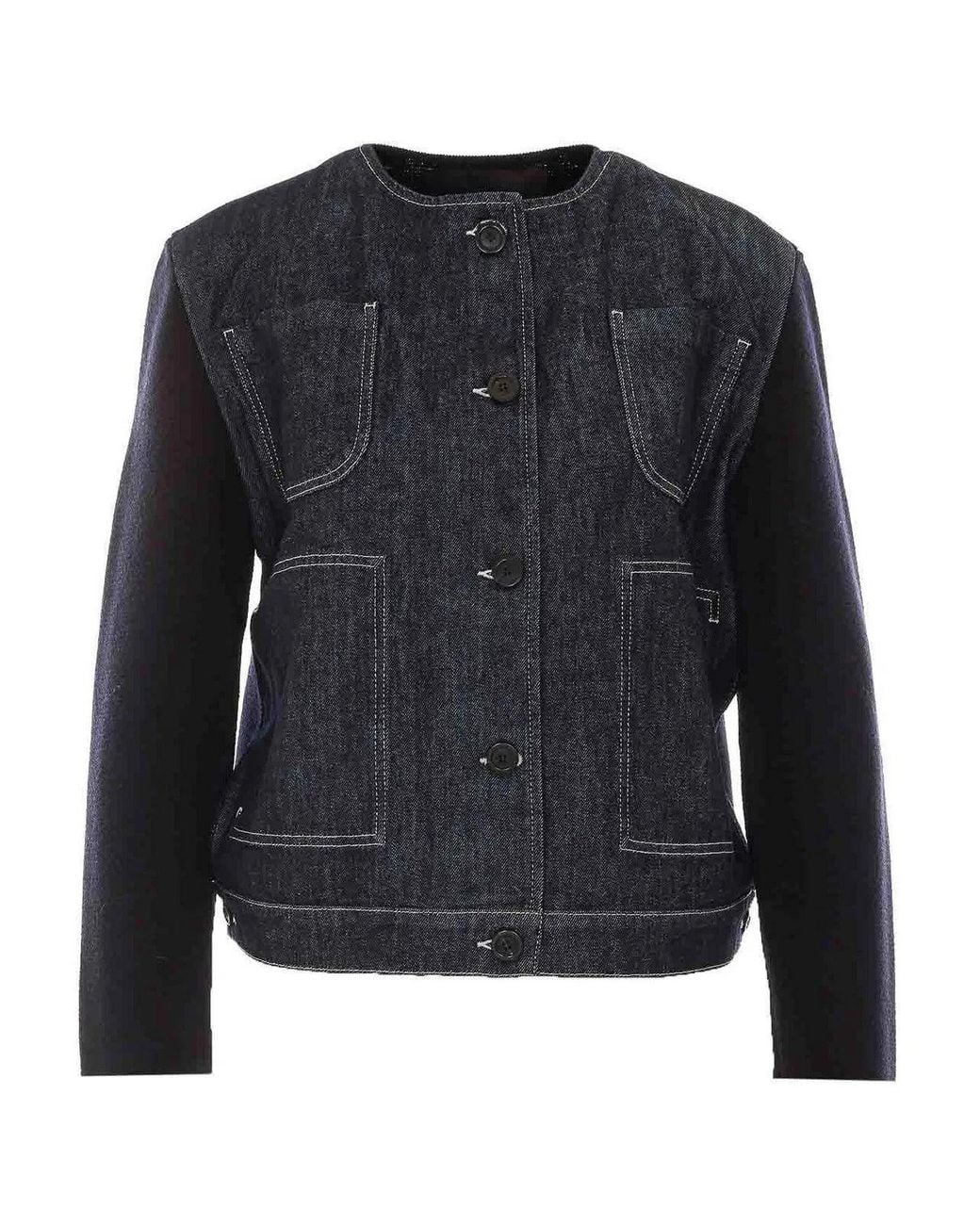 Fabiana Filippi Black Denim And Jacket With Frontal Buttons