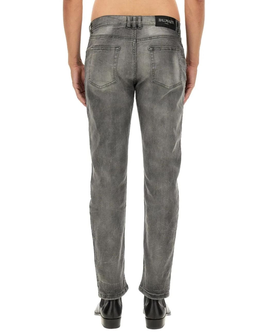Balmain Gray Regular Fit Jeans for men