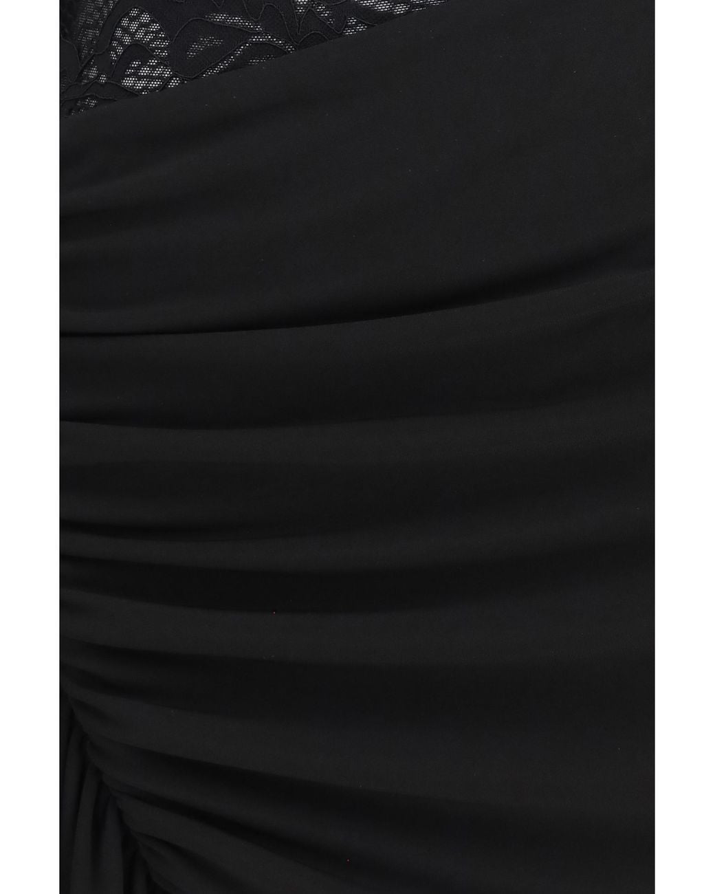 Nissa Black Low-Back Mini Lace Dress