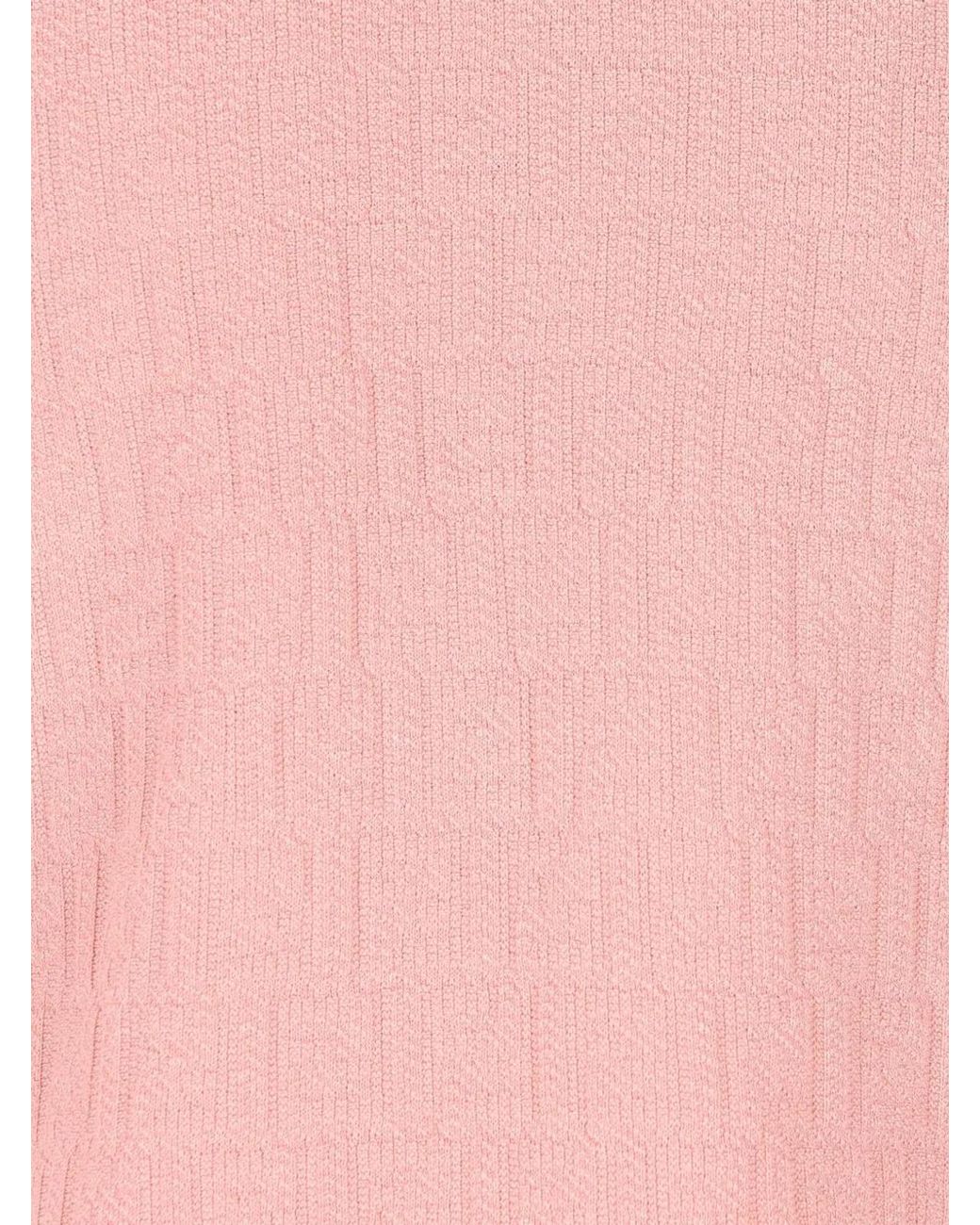 Fendi Pink Cotton And Silk Sweater
