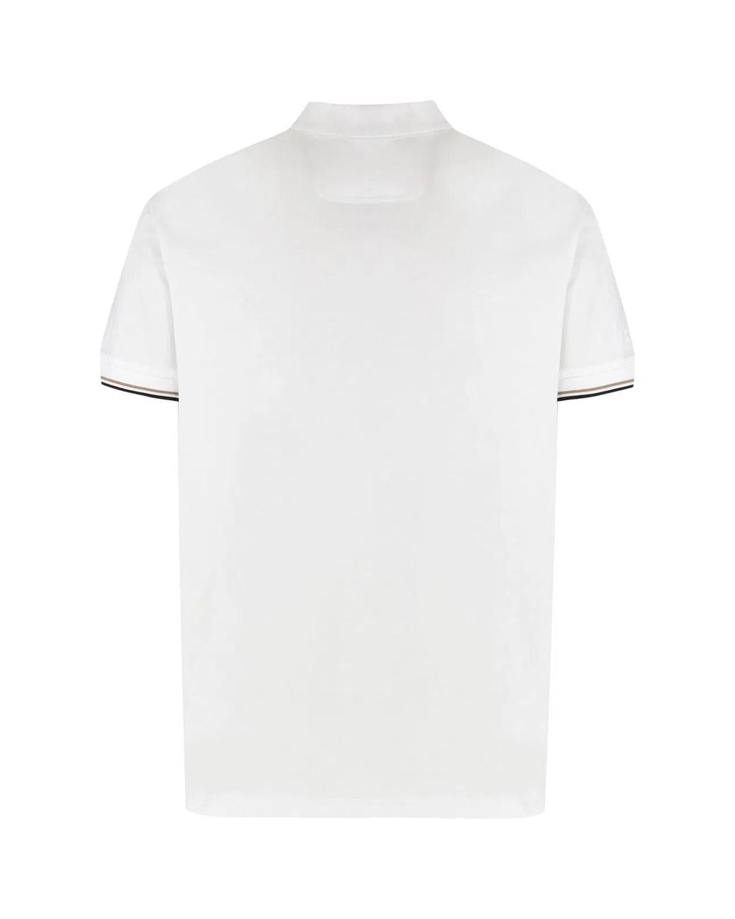 Boss White Cotton Polo Shirt for men
