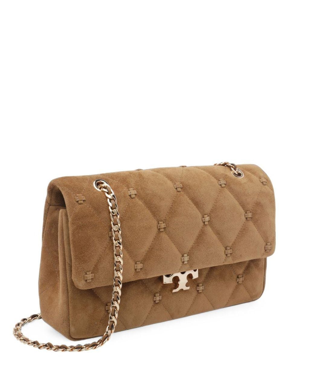 Tory Burch Brown Romy Knot Suede Leather Shoulder Bag