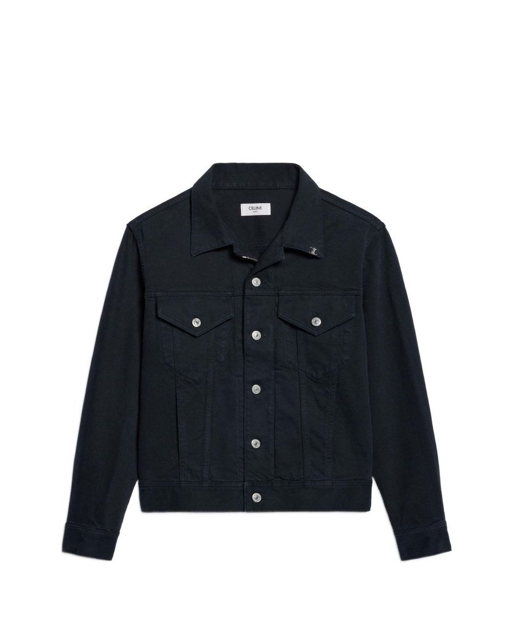 Céline Blue Triomphe Logo-Plaque Trucker Jacket for men