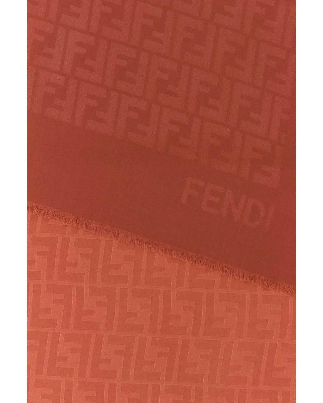 Fendi Red Brick Silk Scarf